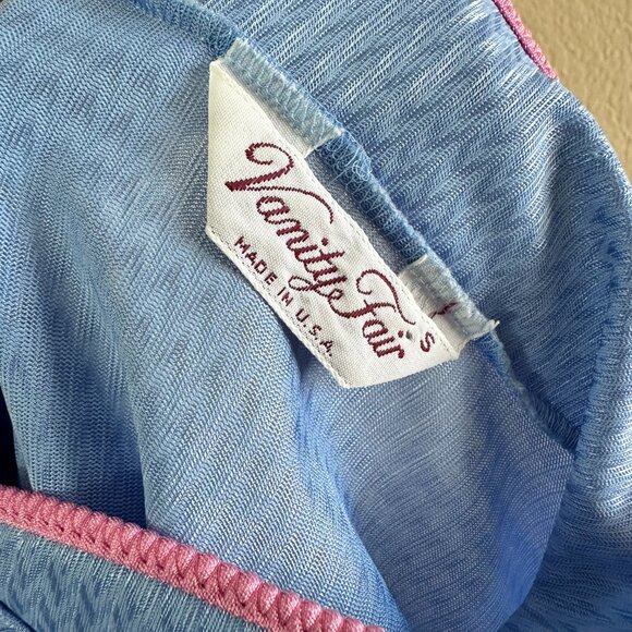 Vanity Fair Vintage 80s Blue Maxi Long Button NightGown - Picture 7 of 7